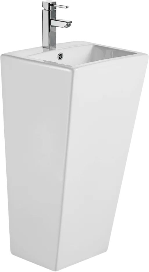 Раковина 440х380хh835мм, напольная, прямоуг., c отв.д/смес. и переливом, крепеж в компл., (керамика цв.белый), Vito ZZ