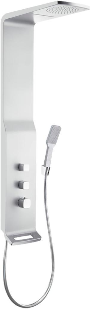 Душевая панель h1350х220x466мм, термостат, верхн.душ, ручной душ, держатель, шланг, (нерж.сталь, цв.серебро), Sella S ZZ