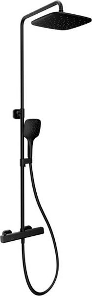 Душевая стойка с термостатом и ручным душем, цвет черный ZZ