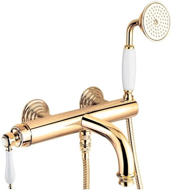 Смеситель для ванны, (цв.золото, ручка цв.белый), Aphrodite ZZ