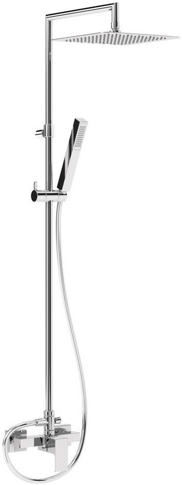 Смеситель для душа, со стационарным верхн.душем d23см., душевая лейка, шланг в компл., (цв.хром), Porta ZZ
