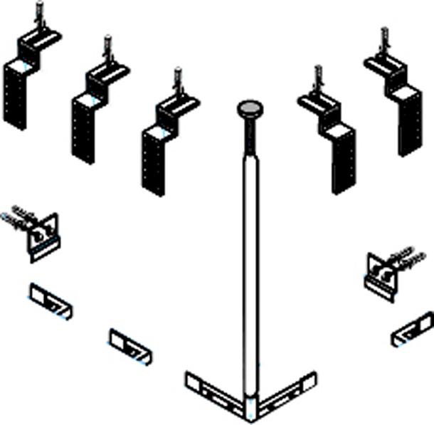 Универсальный установочный комплект для 3-й панели прямоугольной акриловой ванны, Cezares ZZ