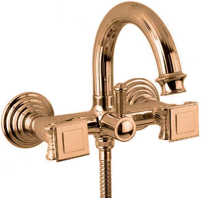 Смеситель для ванны, (цв.бронза, ручки квадратные), Olimp ZZ