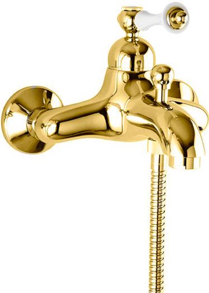 Смеситель для ванны, (цв.золото, ручка цв.белый), Margot ZZ