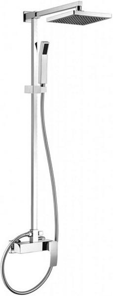 Смеситель для душа, со стационарным верхним душем 20см(верхний душ из нерж. стали), шланг, лейка, в компл., (цв. хром), Quattro ZZ