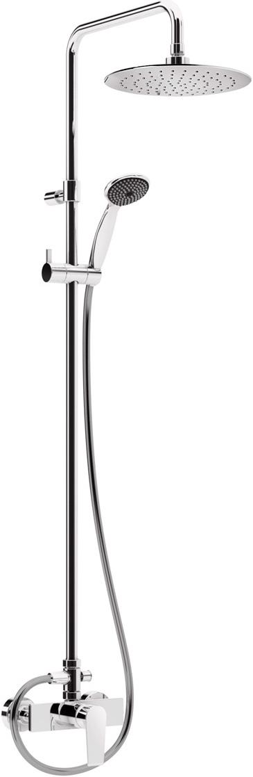 Смеситель для душа, со стационарным верхн.душем d23см., душевая лейка, шланг в компл., (цв.хром), Nautic ZZ
