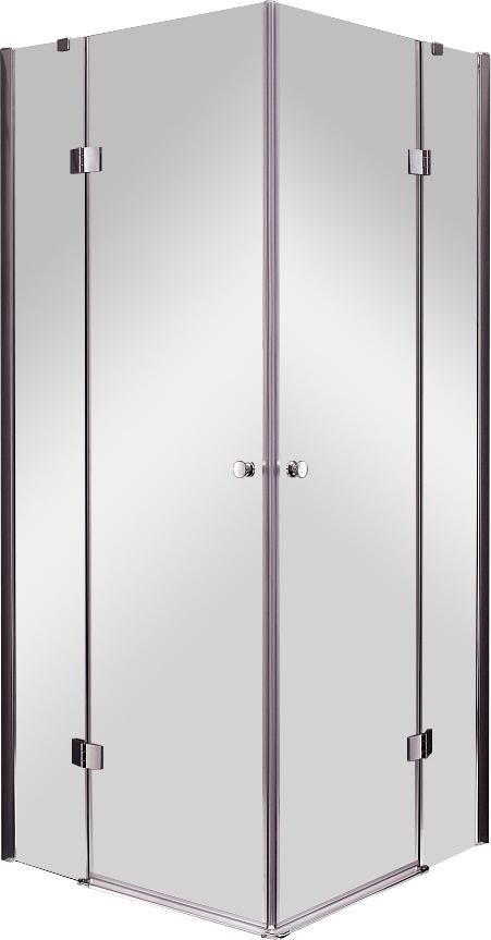 Душ. уголок 900х900хh1950мм, квадратный, 2 расп.двери, вход 780мм, с 2-мя неподв.сегм., (стекло прозр. 6мм, фурн/хром), Verona ZZ