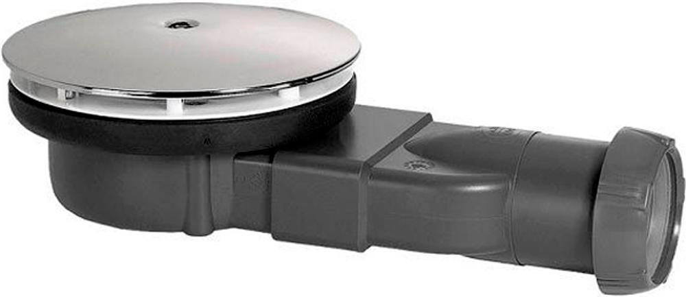 Сифон для акриловых, SMC и душевых поддонов из искусств. мрамора, отверст.слива d90мм, c "Сухим" затвором 33 л/мин.,(крышка слива цв.хром), Cezares ZZ