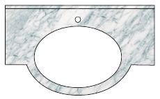 Столешница 115х61хh7см, 1 отв. д/смесит., (мрамор цв. Marmo Carrara), Moro ZZ