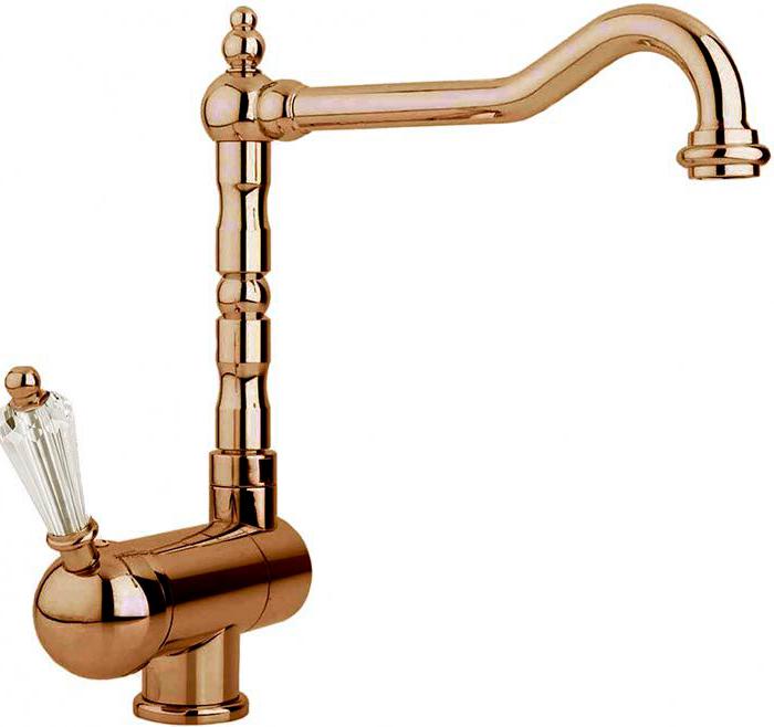 Смеситель кухонный с регулируемым углом наклона излива, (цв.бронза, ручка Swarovski), Vintage ZZ
