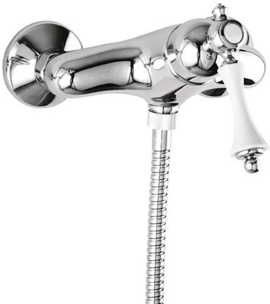 Смеситель для душа, (цв.хром, ручка цв.белый), Margot ZZ