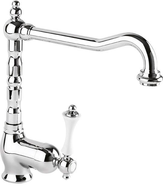 Смеситель для кухни, (цв.хром, ручка цв.белый), Margot ZZ