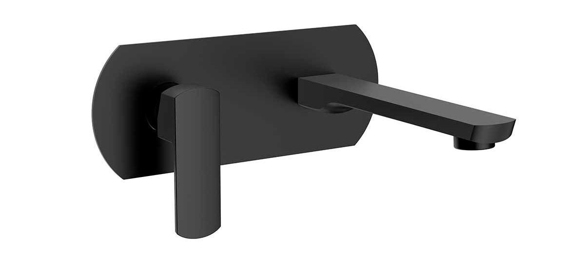 Смеситель для раковины, встраиваемый в стену, внутрен. часть в компл., (цв.черный матовый), Next ZZ