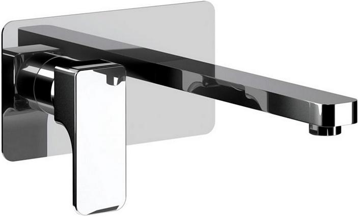 Смеситель для раковины, настенный, излив 200мм, (внешняя часть, БЕЗ внутренней части арт.ZA01651004), (цв. хром), Cubic XX