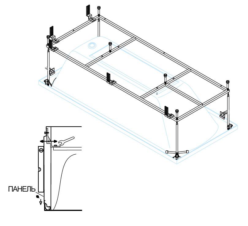 Каркас металлический для акриловой ванны Metauro ZZ