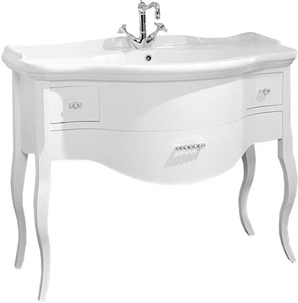 База под раковину с тремя выдвижными ящиками,103x57x81см, (цв.Bianco Perla Frassinato), Lady ZZ	