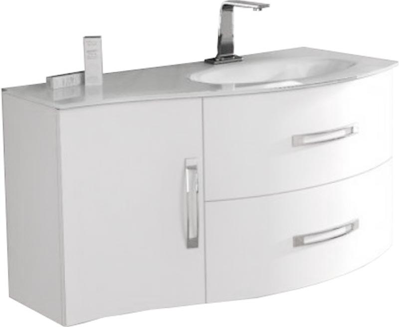 База под раковину подвесная с двумя выдвижными ящиками 69x52x55см, (цв.Bianco Lucido), Sting ZZ