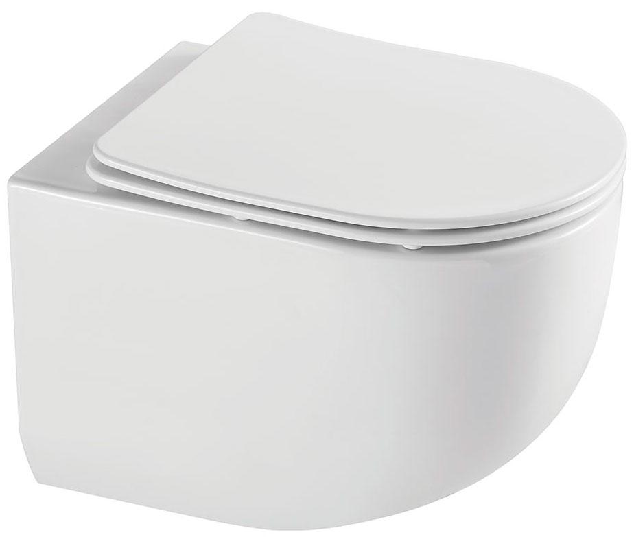 Унитаз подвесной, безободковый, смыв Tornado, 495х360х370мм, сиденье ультратонкое с микролифтом, крепеж в компл., (цв.белый), Globo ZZ