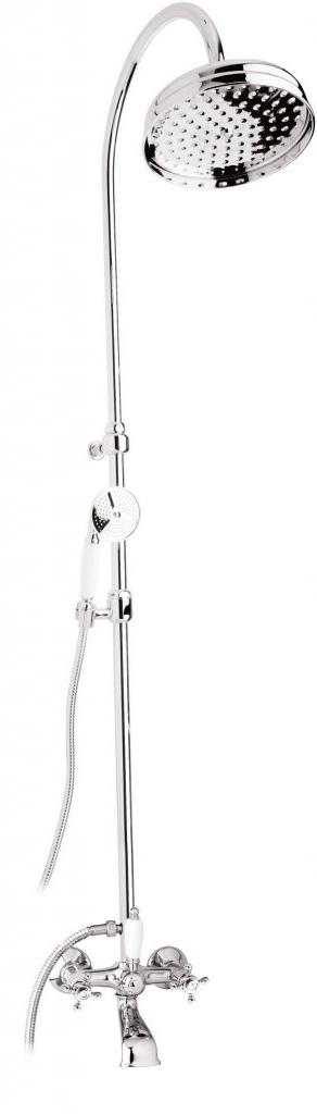 Смеситель для ванны, со стационарным верхним душем d20см., ручной душ, шланг в компл., (цв. хром), Golf ZZ