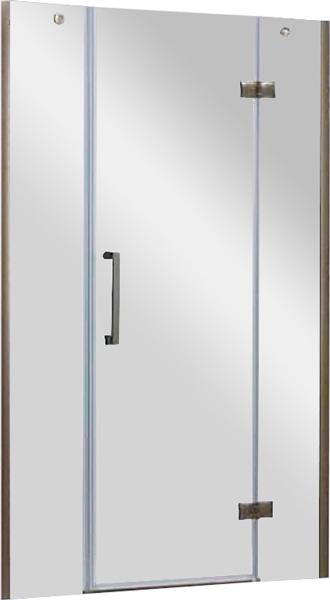 Дверь в нишу распашная 1300хh1950мм, с неподв. сегментами, петли справа,(вход 585мм)(стекло прозрачное, 8мм, фурнит. цв.бронза), Magic ZZ