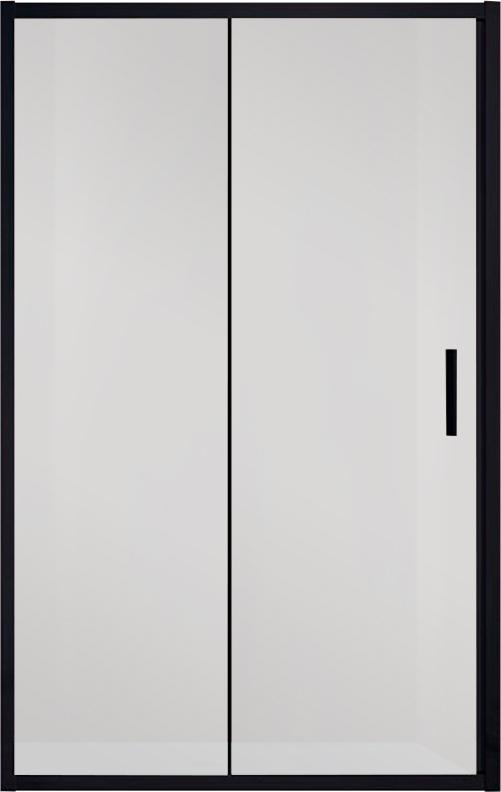 Дверь для душа, в нишу 1050хh1900мм, раздвижная, 1 дверь, 1 неподв.секция, правая/левая, (стекло прозрачное 6мм, фурн.цв.черный матовый), Garda ZZ