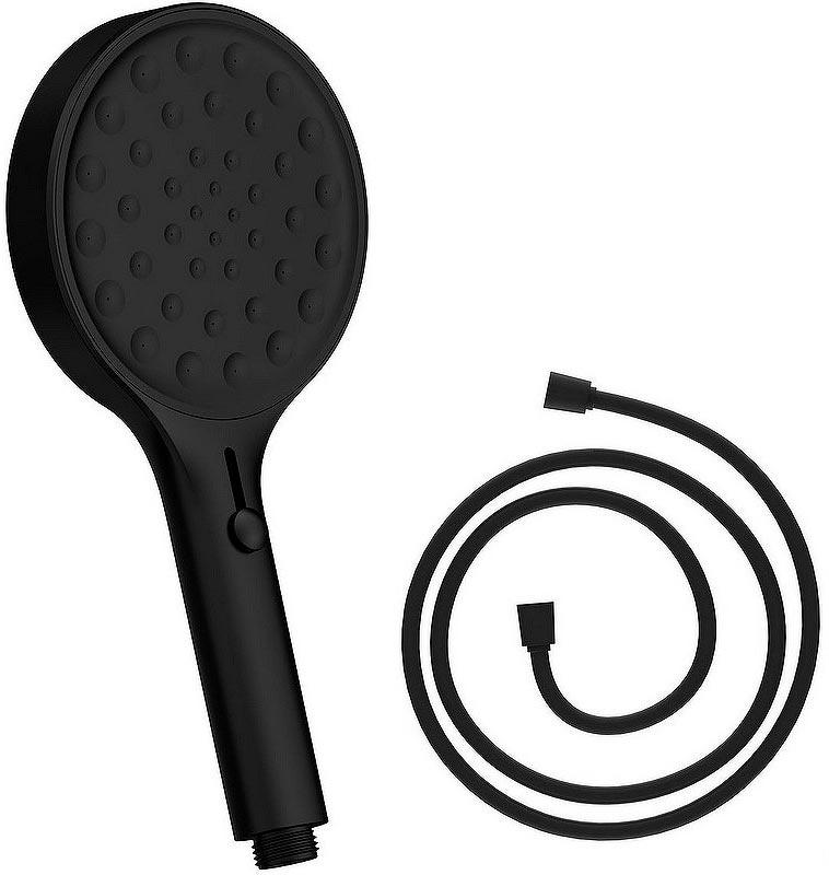 Лейка д/д ручная, 4 режима, шланг 175см. в компл., (пластик цв.черный матовый), Inspire ZZ