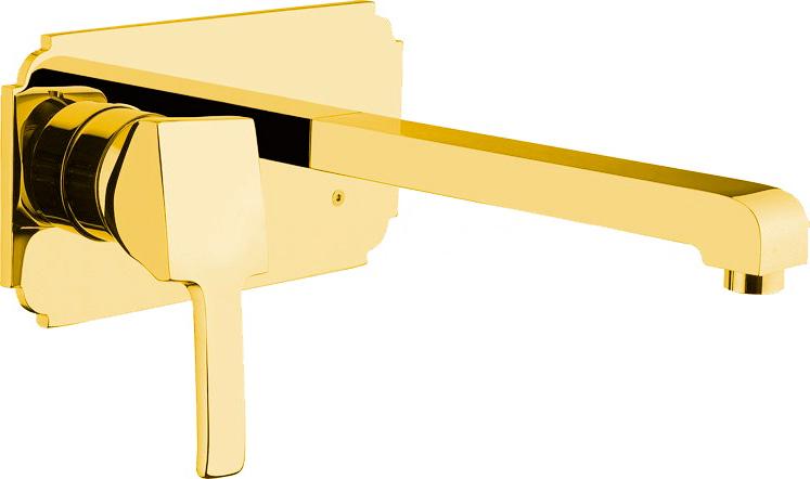 Смеситель для раковины настенный, излив 175мм, (внутр.часть в компл.), (цв.золото), Legend ZZ