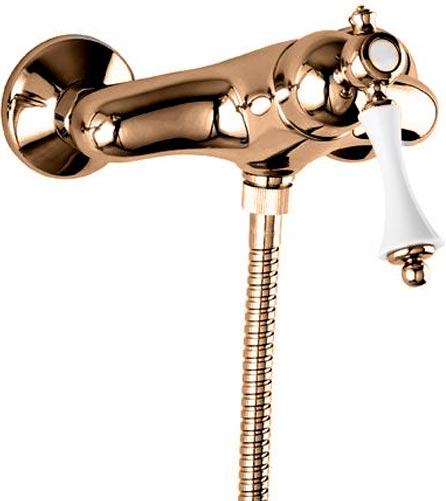 Смеситель для душа, (цв.бронза, ручка цв.белый), Margot ZZ