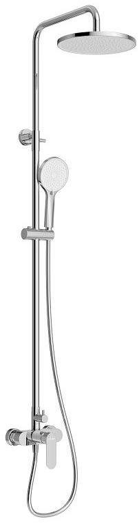 Смеситель для душа, со стационарным верхним душем d22см., шланг, лейка, кронштейн в компл., (цв. хром), Stylus ZZ