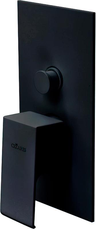 Смеситель для душа, встраиваемый в стену, с переключателем, (цв.черный матовый), Porta ZZ