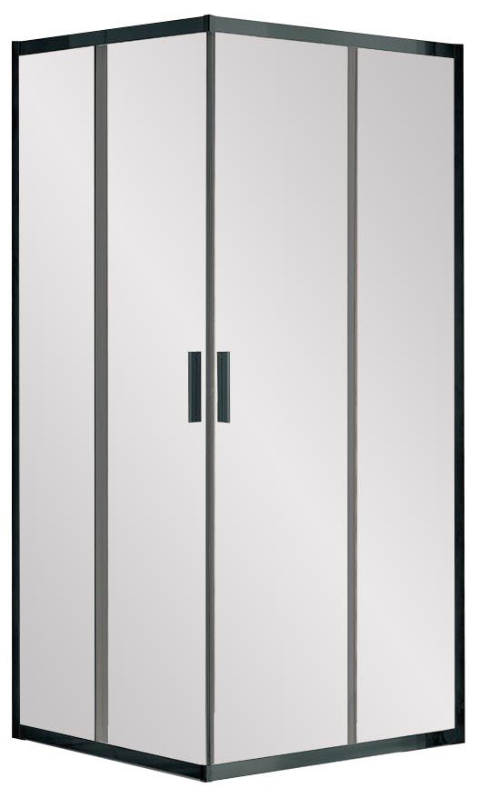 Душевой уголок 1000х1000хh1900мм, квадрат, раздвижн., (стекло прозрачное 6мм, фурн.цв.вороненая сталь.), Garda ZZ