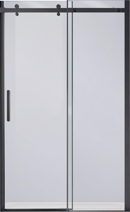 Дверь для душа, в нишу 1500хh1950мм, раздвижная, 1 дверь, 1 неподв.секция, правая/левая, (стекло прозрачное 8мм, фурн.цв.черный матовый), Como-N ZZ