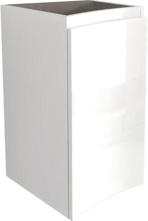 Шкафчик подвесной совместимый с базой под раковину, распашная дверь, левый, 34x40x55см, (цв.Bianco lucido), Vague ZZ