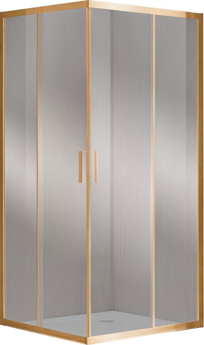 Душевой уголок 900х900хh1900мм, квадрат, правый/левый, (стекло прозрачное 6мм, фурн.цв.брашированное золото), Garda ZZ