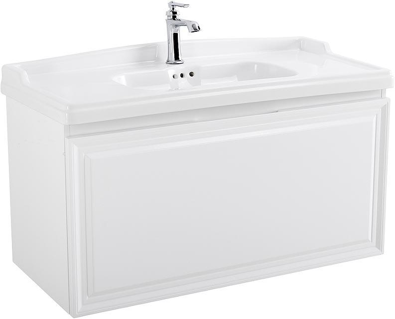 База под раковину подвесная с 1 выкатным ящиком, 1000x460x500мм, без раковины, (цв.Bianco Lucido), Giubileo ZZ