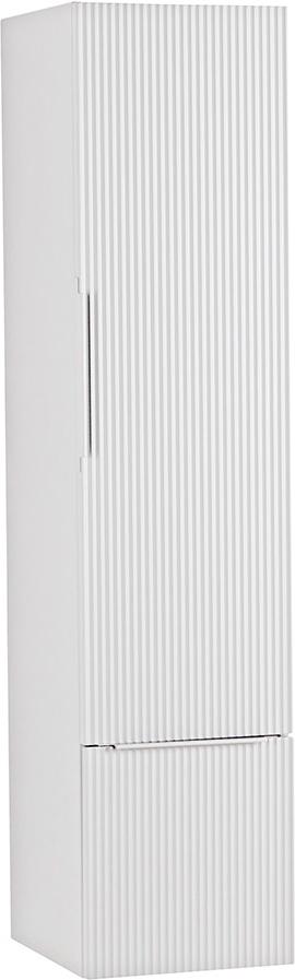 Колонна подвесная с распашныой дверью, с зеркалом внутри, выдвижным ящиком, реверсивная, 35x38x150см, (цв.Bianco opaco), Premium ZZ