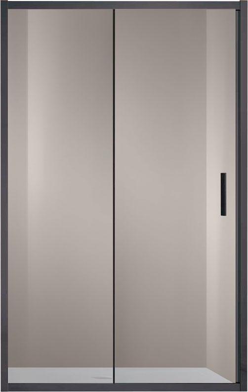 Дверь для душа, в нишу 1200хh1900мм, раздвижная, 1 дверь, 1 неподв.секция, правая/левая, (стекло прозрачное 6мм, фурн.цв.,вороненая сталь), Garda ZZ