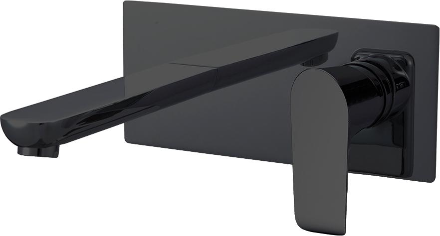 Смеситель для раковины, встраиваемый в стену, внутрен. часть в компл., (цв.черный матовый), Esse ZZ