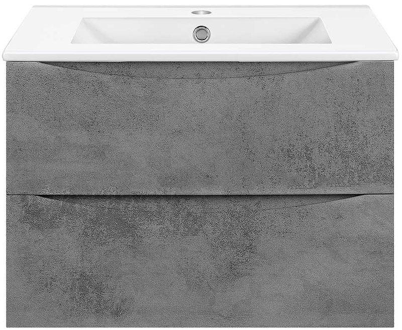 База под раковину подвесная, 2 выкатных ящика, 605x460xh500мм, без раковины, (цв.Beton), Mia ZZ