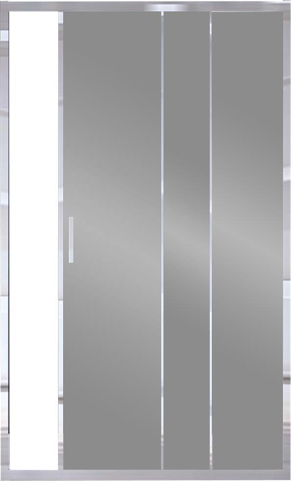 Дверь для душа, в нишу 1200хh1900мм, раздвижная, 1 дверь, 1 неподв.секция, правая/левая, (стекло прозрачное 6мм, фурн.цв.хром), Alpha ZZ