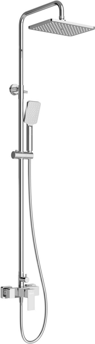 Смеситель для душа, со стационарным верхним душем 27х20см., шланг, лейка, кронштейн в компл., (цв.хром), Stylus ZZ