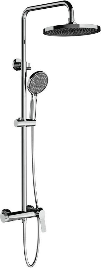 Смеситель для душа, со стационарным верхн.душем 25,5см., душевая лейка, шланг в компл., (цв.хром), Arco ZZ