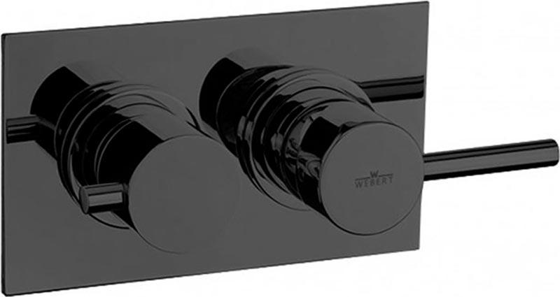 Смеситель для ванны/душа, встраиваемый в стену с переключателем, встраиваемая часть в компл., (цв.черный матовый), Elio ZZ