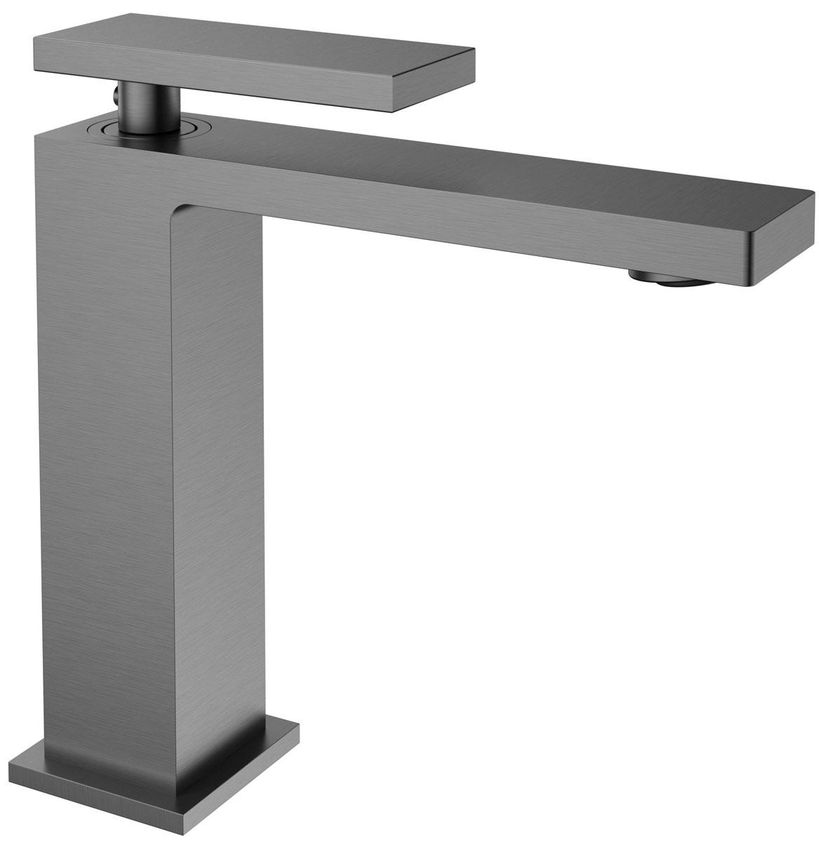 Смеситель для раковины, без д/к, (цв.вороненая сталь), Dice ZZ