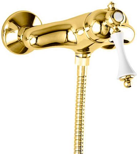 Смеситель для душа, (цв.золото, ручка цв.белый), Margot ZZ
