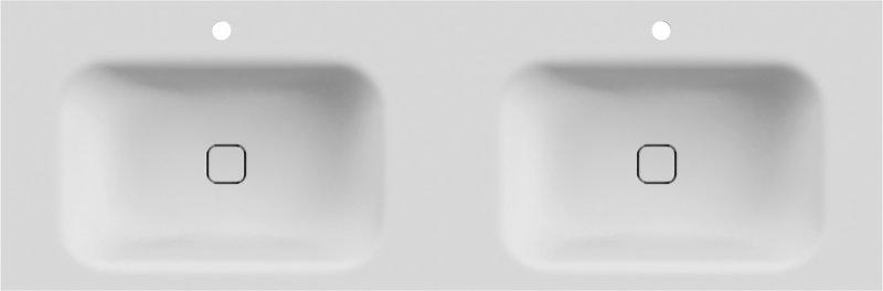 Раковина 1800х530мм, накладная, двойная, с 2-мя  отверт. для 2-х смесителей, без перелива, литьевой мрамор, крышки сливного отверстия, Titan ZZ