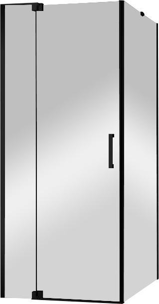 Душ уголок, дверь распашн.с неподв.сегментом 800-900 x бок.стенка 885-895xh1950мм, прямоуг, правый/левый,(стекл.прозр.8мм,фурнит.цв.черн.мат),SliderZZ