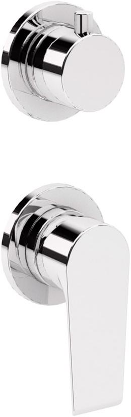 Смеситель для душа, встраиваемый в стену, с поворотным переключателем на 3 потребителя, (цв.хром), Nautic ZZ