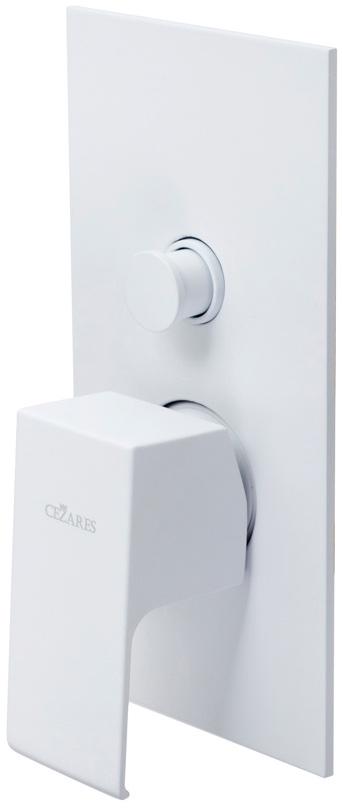 Смеситель для душа, встраиваемый в стену, с переключателем, (цв.белый матовый), Porta ZZ