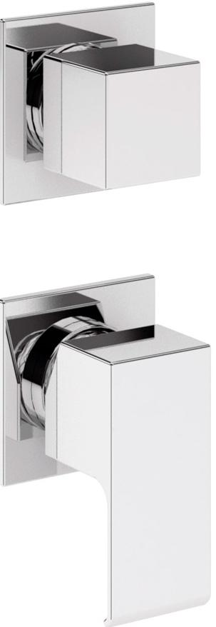 Смеситель для душа, встраиваемый в стену, с переключателем, на 4 потребителя, (цв.хром), Porta ZZ